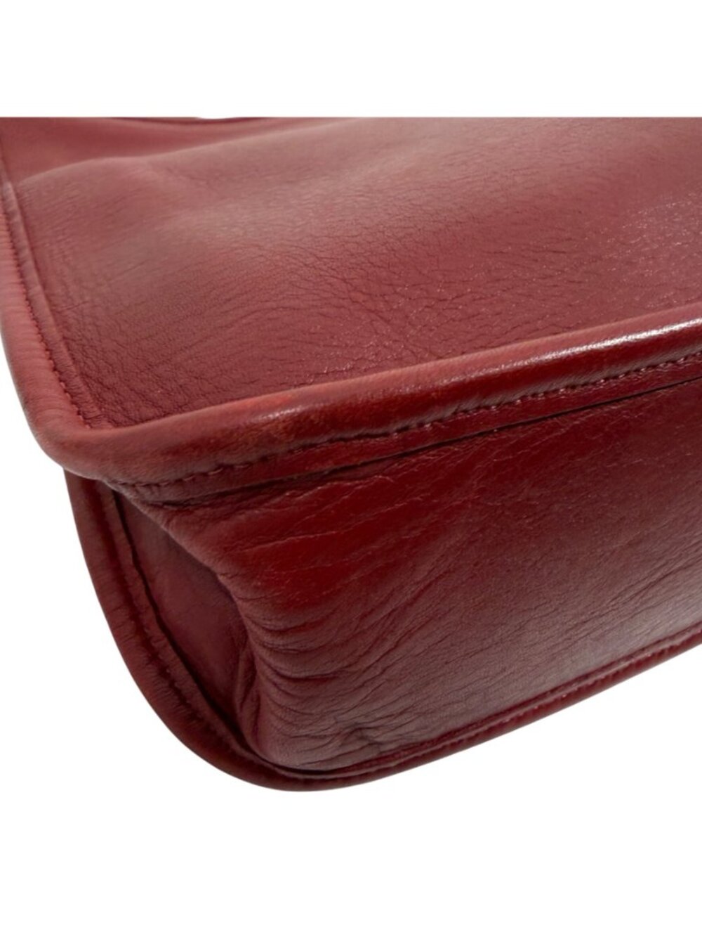 Vintage COACH Andrea 9073 USA Slim Shoulder Bag Red Leather Silver Buckle NO TAG - Picture 9 of 16